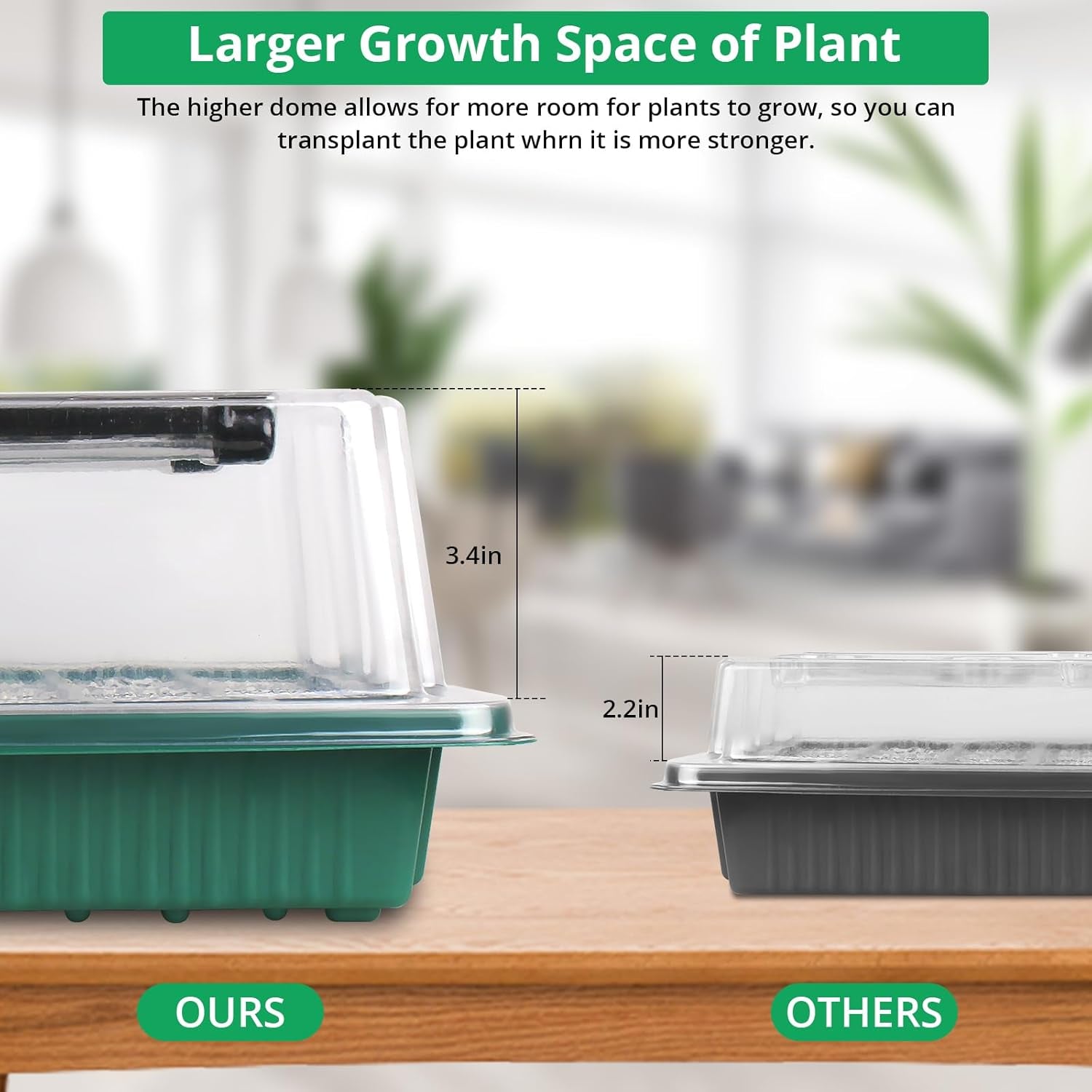 Seed Starter Tray with Grow Light, 80 Cells Seed Starter Kit with Humidity Dome, Adjustable Brightness Plant Starter Trays, Indoor Plants Germination Kit(2 Pack)