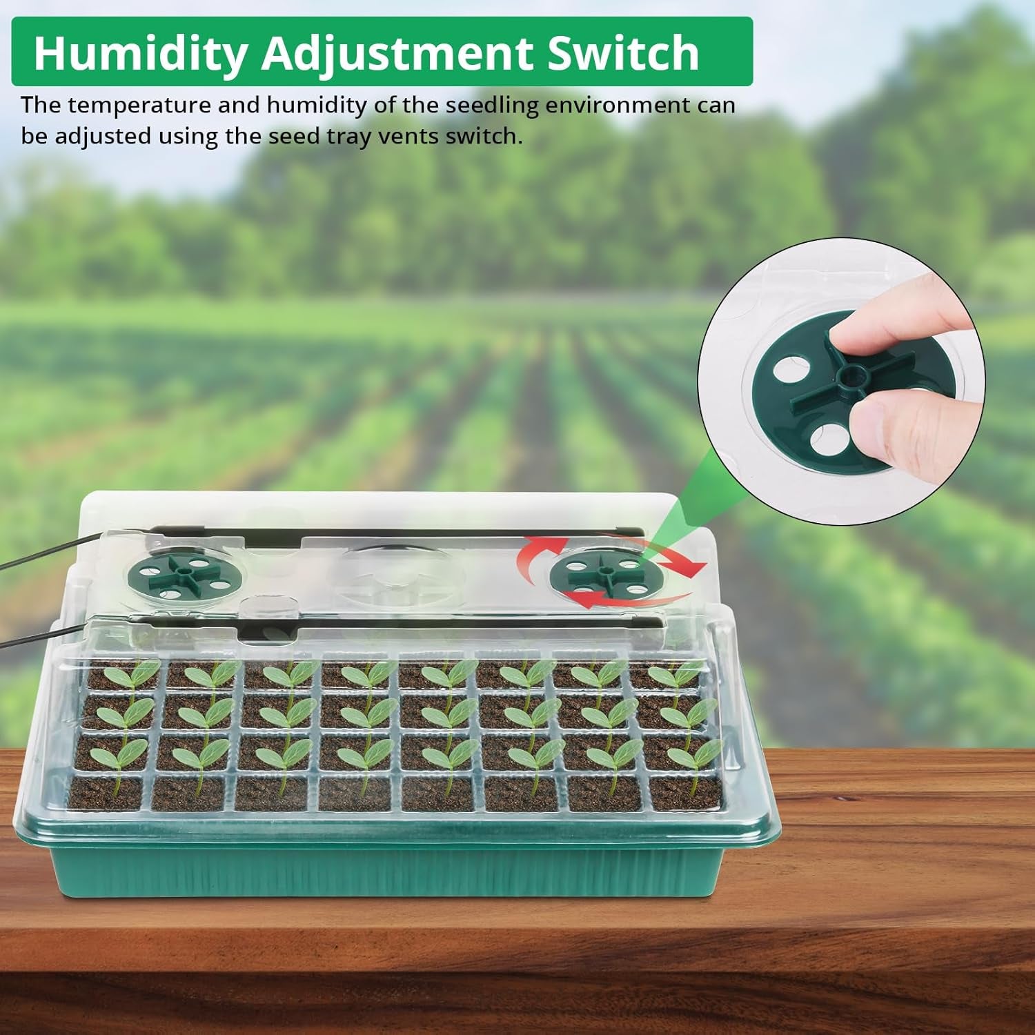 Seed Starter Tray with Grow Light, 80 Cells Seed Starter Kit with Humidity Dome, Adjustable Brightness Plant Starter Trays, Indoor Plants Germination Kit(2 Pack)