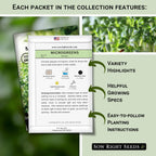 - Microgreens Seed Sample Pack - 10 Packets of Healthy Superfoods to Sprout and Grow Indoors on Your Kitchen Counter - Broccoli, Cress, Sunflower, Arugula, Kale, Radish, Pea, and More