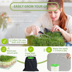 4-Tier Seed Sprouting Kit with Drain Holes and Drain Tray, Upgrade Stackable Microgreens Fresh Organic Bean Seed Sprouter Tray Ripple Soil-Free Sprouter Tray for Beans Alfalfa Seeds