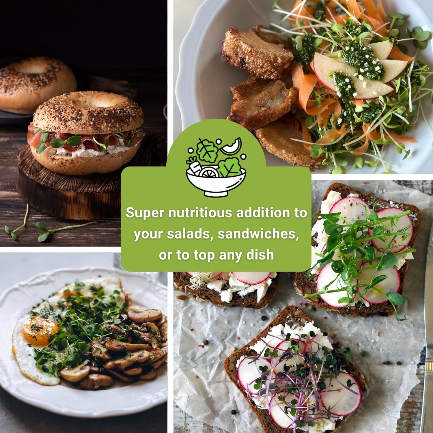 - Microgreens Seed Sample Pack - 10 Packets of Healthy Superfoods to Sprout and Grow Indoors on Your Kitchen Counter - Broccoli, Cress, Sunflower, Arugula, Kale, Radish, Pea, and More